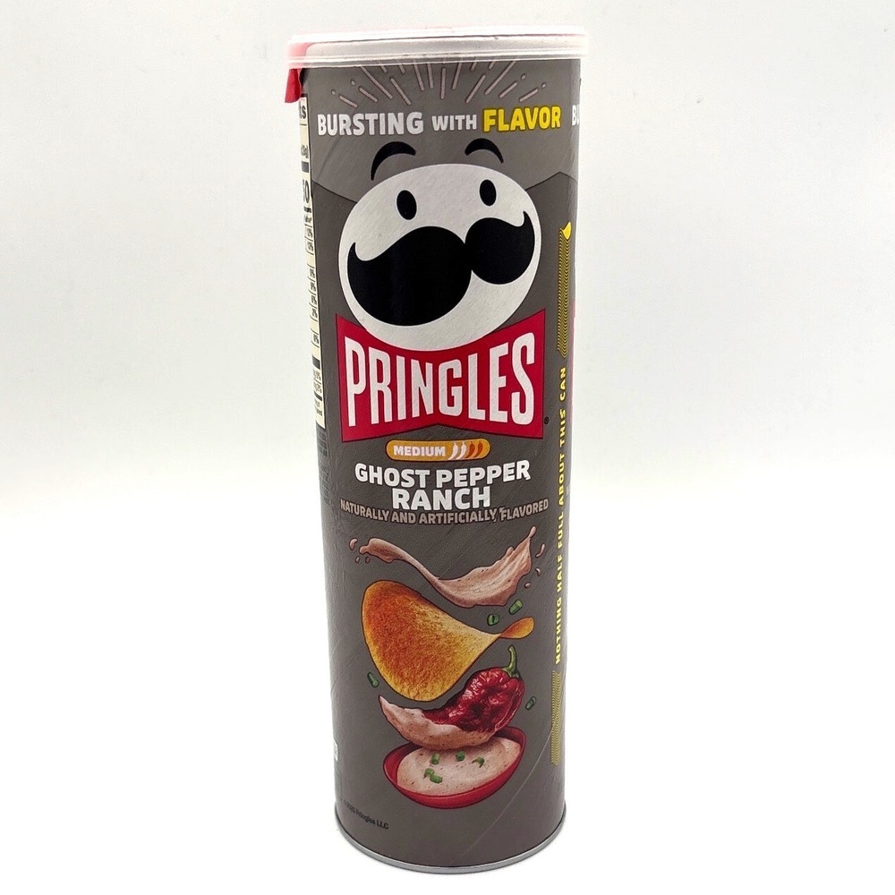 Pringles Ghost Pepper Ranch Spicy Potato Crisps 5.5oz Can Medium Heat Snack